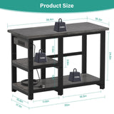 AQQA 40-50 Gallon Fish Tank Stand with 5 in 1 Power Outlets, 36x18 Inch Heavy Duty Metal Frame Aquarium Stand, Adjustable Storage Shelves, 720LBS Capacity Terrarium Stand, 3 Tiers Reptile Tank Stand AQQA