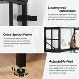 HOMISSUE 84" Double Wide Industrial 7-Tier Black Bookshelf with Open Shelves HOMISSUE