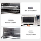 Nuwave Bravo Air Fryer Toaster Smart Oven, 12-in-1 Countertop Convection, 30-QT XL Capacity, 50°-500°F Controls, Top and Bottom Heater Adjustments 0%-100%, Brushed Stainless Steel Look (Renewed) Nuwave