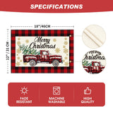 Artoid Mode Red and Black Buffalo Plaid Truck Merry Christmas Placemats Set of 4, 12x18 Inch Seasonal Winter Xmas Holiday Table Mats for Party Kitchen Dining Decoration Artoid Mode