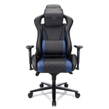 RS Gaming™ Davanti Vegan Leather High-Back Gaming Office Chair, Black/Blue, BIFMA Compliant Realspace