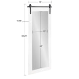 Kate and Laurel Cates Farmhouse Wood Framed Full Length Panel Mirror, 18 x 50, White, Barn Door-Inspired Rustic Mirrors for Wall Kate and Laurel