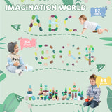 YHHYTOY 40 PCS Wooden Stacking Rocks Building Blocks Forest Theme, Sensory Learning Montessori Toys for 3 4 5 Year Old Kids, Preschool Educational STEM Toys Toddler Games Birthday Gifts for Girls Boys YHHYTOY