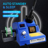 TOAUTO DS90 Soldering Station-°F & °C Dual Digital Display Soldering Iron Station Kit,90W Soldering Iron,302℉- 842℉ Temperature, Anti-Static & Grounding Wire, Auto Standby & Sleep,5 Solder Tips, Blue TOAUTO
