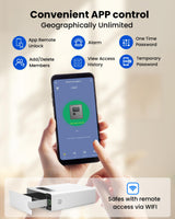 EAMIRUO Gun Safe, Small Pistol Safe Biometric Gun Safe for Handgun, Quick Access Unlock with Fingerprint/Keypad/Key/App, Drawer Handgun Safe Gun Lock Box for Nightstand Bedside Car(Withe) EAMIRUO