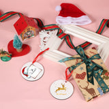 SAVITA 25pcs Sublimation Blank Pendants, 2.83inch MDF Personalized Sublimation Pendant Round Blank Discs Halloween Christmas Ornaments DIY Creation Supplies SAVITA