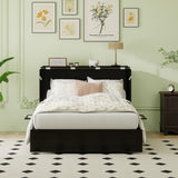 TemkTuek Queen Murphy Bed with Charging Station Cabinet Space Saving Wall Bed for Guest Room, Study, Apartment with Built in USB Ports (NOT Included Mattress) Black (13) TemkTuek