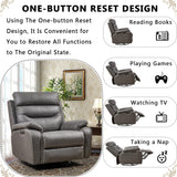 Power Swivel Recliner Chair, 270° Swivel Recliner Glider Rocker for Adults with Dual Motor, One-Key Reset Button, Electrical Adjustable Headrest and USB Ports for Living Room, Grey YiMiYom