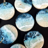 RESINWORLD 12-Cavity 1.37'' Shiny Flat Circle Silicone Mold with Hole, Round Keychain Mold, Pendant/Earrings Mold, Pet Tag Resin Casting Mold ResinWorld