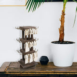 Ikee Design Wood Rotating Jewelry Display Stand Tower,Spinning Keychain Display Stand,36 Hooks Spinning Necklace, Bracelet, Earring Rack for Vendor, Coffee Color Ikee Design