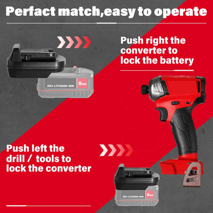 DEWDYS Adapter for Bauer to for Milwaukee 18V M18 Tools, for Bauer 20V Hyper Max Lithium Battery Convert to for Milwaukee M18 18V Battery,Fit for Milwaukee M18 18Volt Cordless Power Tools Use - WoodArtSupply