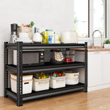 Huhaneon Garage Shelves Heavy Duty - 48''W 1,500Lbs Metal Adjustable Storage Shelving Rack Units for Warehouse Basement 48" W x 16" D x 36" H 3 Tier Black Huhaneon