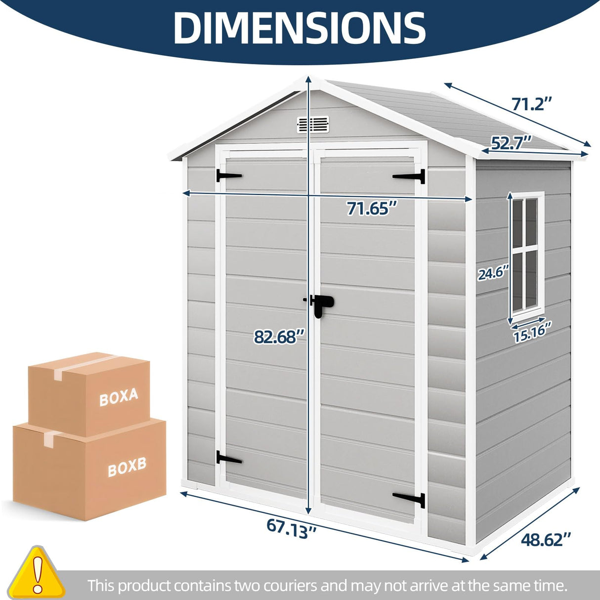 YOFE Resin Shed 6x4.4FT,Plastic Shed with Floor,Outdoor Storage Shed with Floor for Garden Tool,Waterproof Outdoor Resin Shed,Lockable Doors for Patio,Yard,Lawn (Gray) YOFE