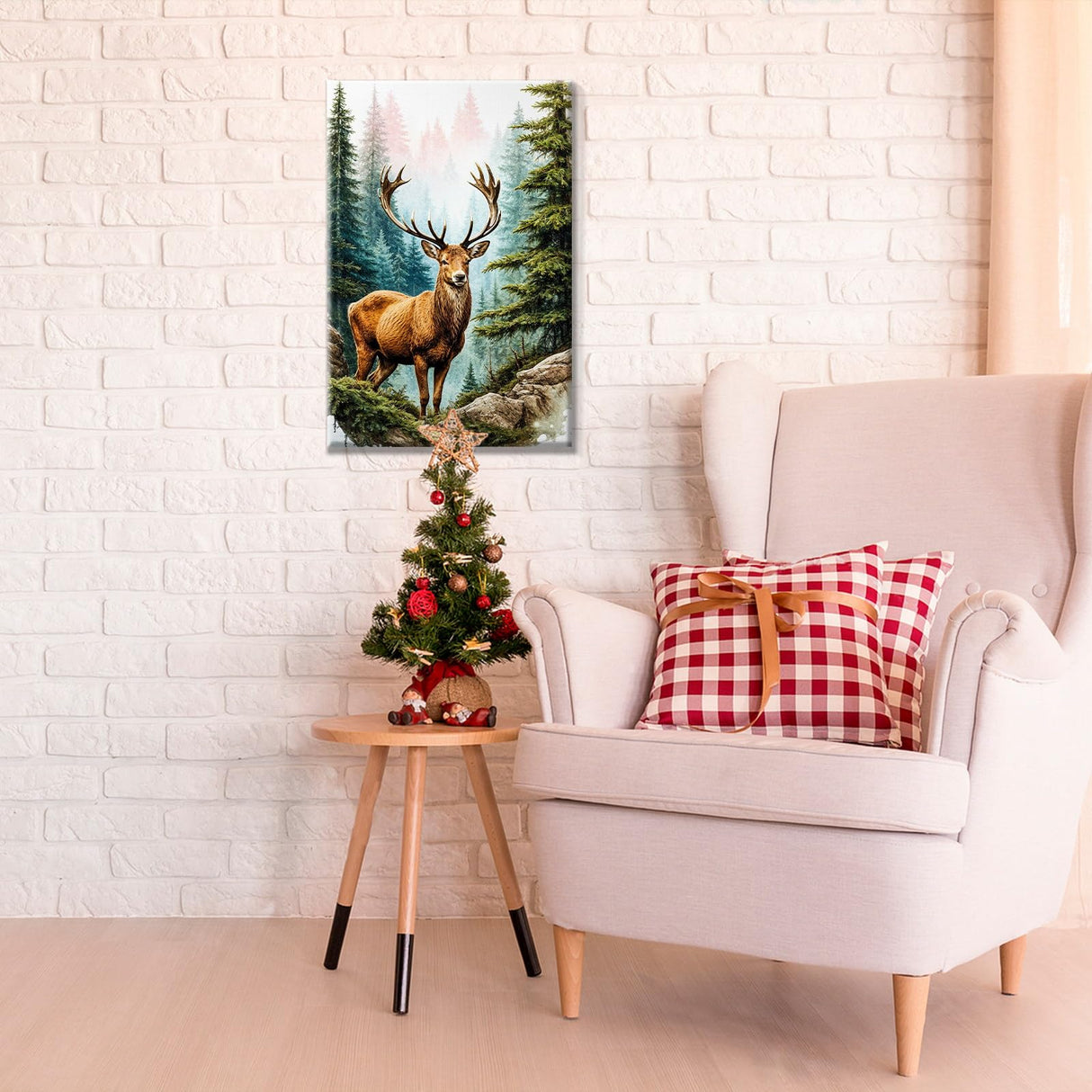 JOOZ Paint by Numbers Kit for Adults with Frame Deer Paint by Number with Easel Forest Adult Paint by Number Kits Framed DIY Mountain Landscape Oil Painting Kits for Gift Home Wall Decor 8x12 Inch JOOZ