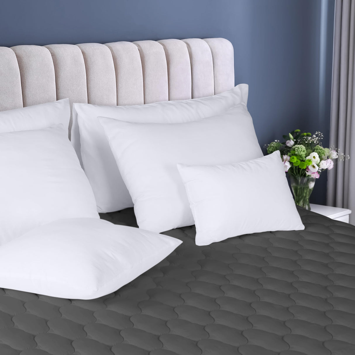 Utopia Bedding Waterproof Mattress Protector, Queen Mattress Pad, Quilted Fitted Cover Stretches up to 16 Inches Deep (Grey) Utopia Bedding