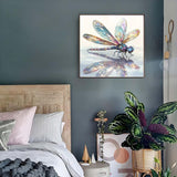 Dragonfly Diamond Art Kits for Adults,Funny Insects 5D Diamond Painting Kits for Beginner,DIY Round Full Drill Diamond Dots with Gem Art Kits Home Wall Decor 13.8 x 13.8 inch GEMFAMILY