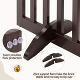 Yaheetech 36" H Extra Tall Freestanding Pet Gate 3-Panel Wooden Dog Fence with 2 Support Feet Folding Dog Gate for Indoor, Stairs, Doorways, Halls, Kitchen Wooden Pet Barrier Espresso, 60" L x 36" H Yaheetech