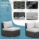 RADIATA PE Wicker Patio Furniture Set Sectional High Back Large Size Sofa Sets with Propane Fire Pit Table 55000 BTU Balcony Rattan Lounge Conversation Sets for Outdoor (13 Pieces,Light Gray) RADIATA