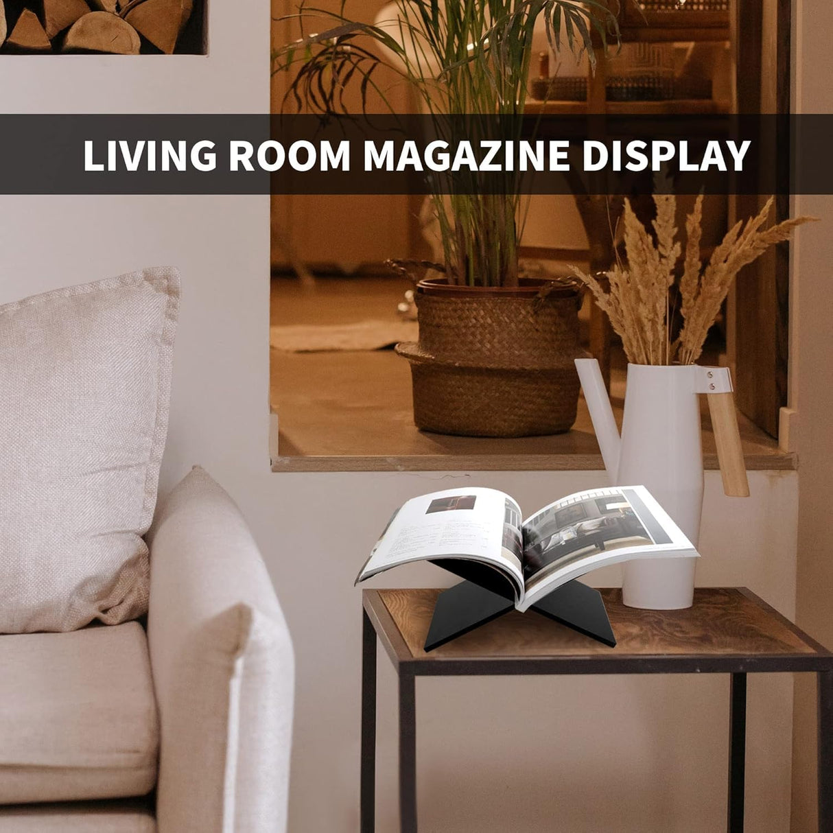 Solid Wood Book Stand - Large Cross Frame Black Oak Wooden Book Holder & Display for Coffee Table & Bible Book Stand, Open Book Stand - Premium Book Stand for Reading, Display & Cradle Stand for Table WoodArtSupply