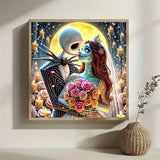 Christmas Jack and Sally Moon Flower Diamond Art Painting Kits for Adults,Diamond Painting Kits for Adults Beginners,5D DIY Full Drill Diamond Dot Gem Art Kits for Adult,Home Wall Decor 13.8x13.8 Inch AWLNKMC