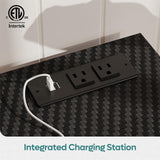 Bestier LED TV Stand with Power Outlets for 55/60/65 Inch TV, Gaming Entertainment Center with Cabinet for PS5, Modern TV Cabinet with Adjustable Glass Shelves for Living Room, Bedroom 58 Inch,Black Bestier