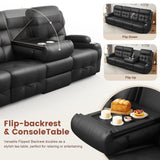 Reclining Sectional Couches for Living Room, L Shaped Large Sectional Reliner Sofa, Faux Leather Couch, Home Theater Seating with Console, Recliner Couch & Sofa Aotolo