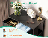 AODK Dresser for Bedroom with 4 Storage Drawers, Small Dresser Chest of Drawers Fabric Dresser with Sturdy Steel Frame, Black AODK