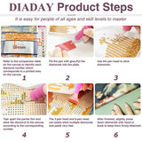 DIADAY Dog Diamond Painting Kits for Adults, 5D Full Drill Diamond Art Kits with Round Gem for Beginners, DIY Art Crafts Home Wall Decor Gift 12 x 12 Inches DIADAY