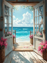 MBNTJHT Scenery Diamond Art Kits for Adults,DIY Landscape Beach Diamond Painting Kits for Adult Beginners,Easy Seascape 5D Round Drill Painting by Diamonds Art and Crafts for Home Decor 12X16 lnch. MBNTJHT