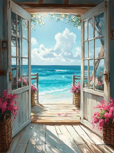 MBNTJHT Scenery Diamond Art Kits for Adults,DIY Landscape Beach Diamond Painting Kits for Adult Beginners,Easy Seascape 5D Round Drill Painting by Diamonds Art and Crafts for Home Decor 12X16 lnch. MBNTJHT