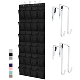 GORILLA GRIP Over the Door Shoe Organizer, 24 Large Breathable Mesh Pockets, Space Saving Hanging Storage Holder, Closet Rack Hanger Holds Up to 40 lbs, Hangs on Closets for Shoes, Accessories, Black GORILLA GRIP
