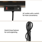 Yaheetech Kitchen Bakers Rack with Power Outlet & LED Lights, 5 Tiers Coffee Bar Table with 8 S Hooks, 64 Inches Tall Microwave Oven Stand with Storage for Spices, Pots, Rustic Brown Yaheetech