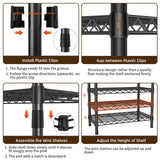 Golpart Closet Storage Organizer System,Expandable Wall Mounted Clothes Rack,3 Tiers Heavy Duty Metal Garment Rack with 3 Extendable Hanger Rods,Fits Space 5.7~8.8ft Width,76.77" H x 15.75" D Golpart