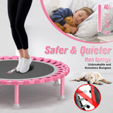 ZCMHAXJ Foldable Mini Trampoline, 40" Rebounder Trampoline for Adults & Kids, 450lbs Capacity with T-Shaped Adjustable Bar, Indoor Fitness Workout Exercise Equipment ZCMHAXJ