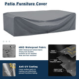 Amopatio Patio Furniture Set 7 Pieces Patio Conversation Set Outdoor Sectional Wicker Rattan Sofa with All-Weather Cover, Patio Furniture with Pillows Fits Porch Garden Backyard Balcony (Navy) Amopatio