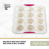 Trudeau - 5118553 Trudeau Structured Silicone Muffin Pan, 12 Cup, Confetti/Fuschia Trudeau