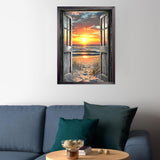 CEOVR Diamond Painting Kits for Adults, Beach Sunset Diamond Art Dots 5D Full Drill DIY Gem Art, Adult Crafts Kits Arts and Crafts, Wall Decor for Home Office 12x16in CEOVR