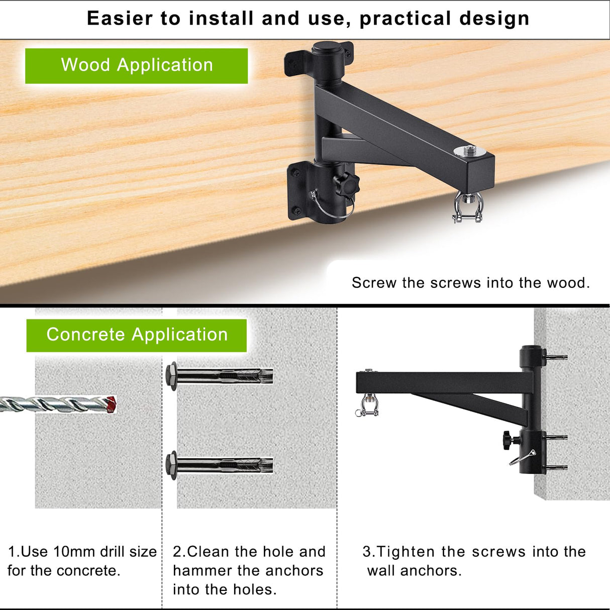 BeneLabel 17" Punching Bag Hanger Wall Mount 360 Swivel Heavy Bag Hanger 800 LB Capacity Boxing Bag Mount Bracket for Home Gym Muay Thai Bag BeneLabel