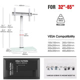 AOKCOS Swivel TV Floor Stand for 32-65 Inches TVs, 8 Level Height Adjustable Corner Small TV Stand Mount for Living Room/Bedroom, Holds up to 88 lbs,MAX VESA 400x400mm,White AOKCOS