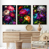 OFRKE Diamond Painting Kits for Adults,3 Pack Flower Diamond Art for Beginners, Diamond Round 5D Full Drill Paint with Diamonds Pictures Gem Art Painting Kits DIY Crafts Kits 12x16inch OFRKE