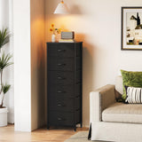 AODK Tall Dresser for Bedroom, Storage Dresser Organizer with 6 Fabric Drawers, Dressers Chests of Drawers, Fabric Dresser with Sturdy Steel Frame for Closet Storage, Hallway, Black AODK