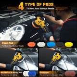 VERVEWAVE Cordless Buffer Polisher Kit for Dewalt 20V Battery (No Battery), 6-Inch Orbital Car Polisher Variable Speed 1800—5500 RPM, 17PCS Polishing Accessories, for Car Polishing/Waxing (Tool Only) VERVEWAVE