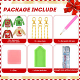 15 Pieces Christmas Ugly Sweater Diamond Painting Keychain 5d Sweater Diamond Art Keychains Christmas Painting Kits for Xmas DIY Crafts Hanging Ornaments Home Decor Estune