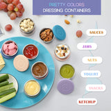 [8 Pack] Salad Dressing Container To Go, 2.4oz Small Condiment Containers with Leakproof Silicone Lids, Reusable Stainless Steel Sauce Cups for Lunch Bento Box, Picnic and Travel VITEVER