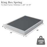 Seiugaga King Box Spring 8 Inch - Heavy Duty Box Spring Mattress Foundation Metal Bed Base with Fabric Cover, Noise Free Easy Assembly Non Slip 3000lbs Max Seiugaga