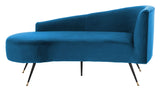 Safavieh Home Evangeline Navy Velvet Glam 57.5" Parisian Settee SAFAVIEH