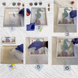 Sea Glass Art Kits, 2024 New Sea Glasss Resin Art Kits for Adults, DIY Mosaic Glass Kits, Mosaic Kits for Adults Resin Beach Art Kit for Home Decoration, Bookshelf, Office, Windowsill (G) Generic