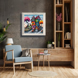 Fantasy Fairytale Town 5D Diamond Art Kits for Adults Beginners,DIY Full Round Drill Diamond Painting Kits, Paint by Diamonds Dots Gem Art Easy,Home Wall Decor 14X14 Inch Acelii