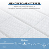 EGOHOME King Mattress 14 Inch Cooling Gel Memory Foam, Fiberglass Free, Mattress Bed in a Box for Back Pain Relief, Medium Firm, CertiPUR-US Certified, 76”x80”x14”, White EGOHOME