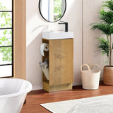 JINDOLI 16“ Bathroom Vanity Sink Combo for Small Space, Modern Floor-standing Small Bathroom Vanity with Sink, Small Bathroom Sink Cabinet Set with 2 Toilet Paper Holders, Snaefell Oak JINDOLI